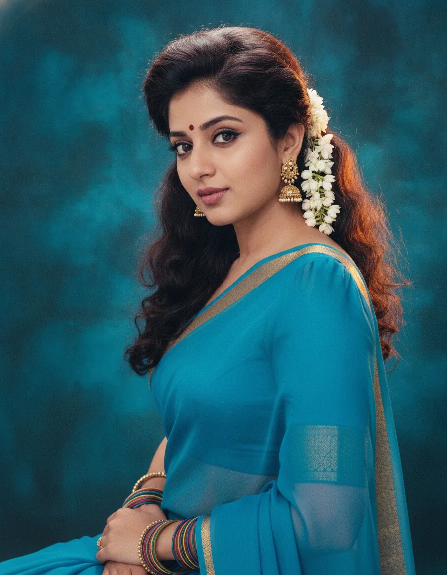 1980s photo prompt example: Bollywood Heroine Publicity Still