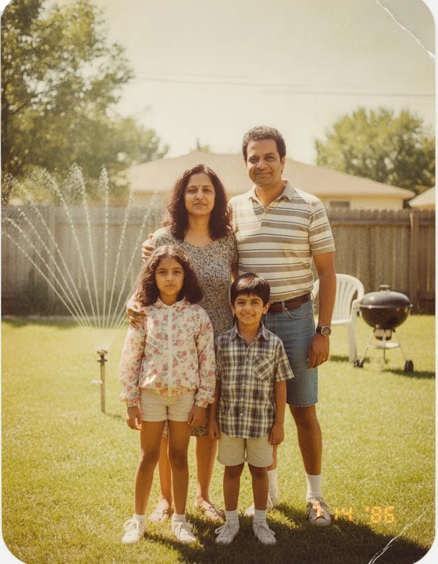 Orange Date Stamp Album Snapshot: a 1980s-style edit made with this prompt