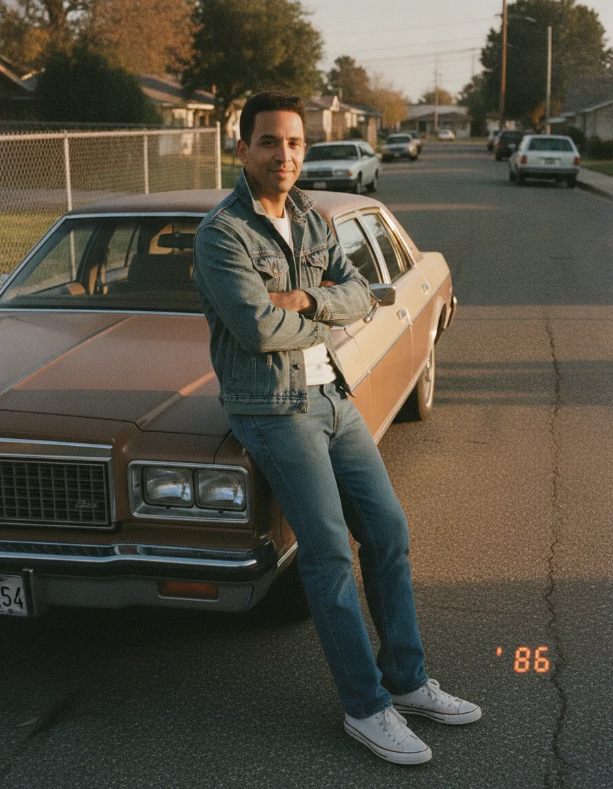 Denim Jacket Classic Car: a 1980s-style edit made with this prompt