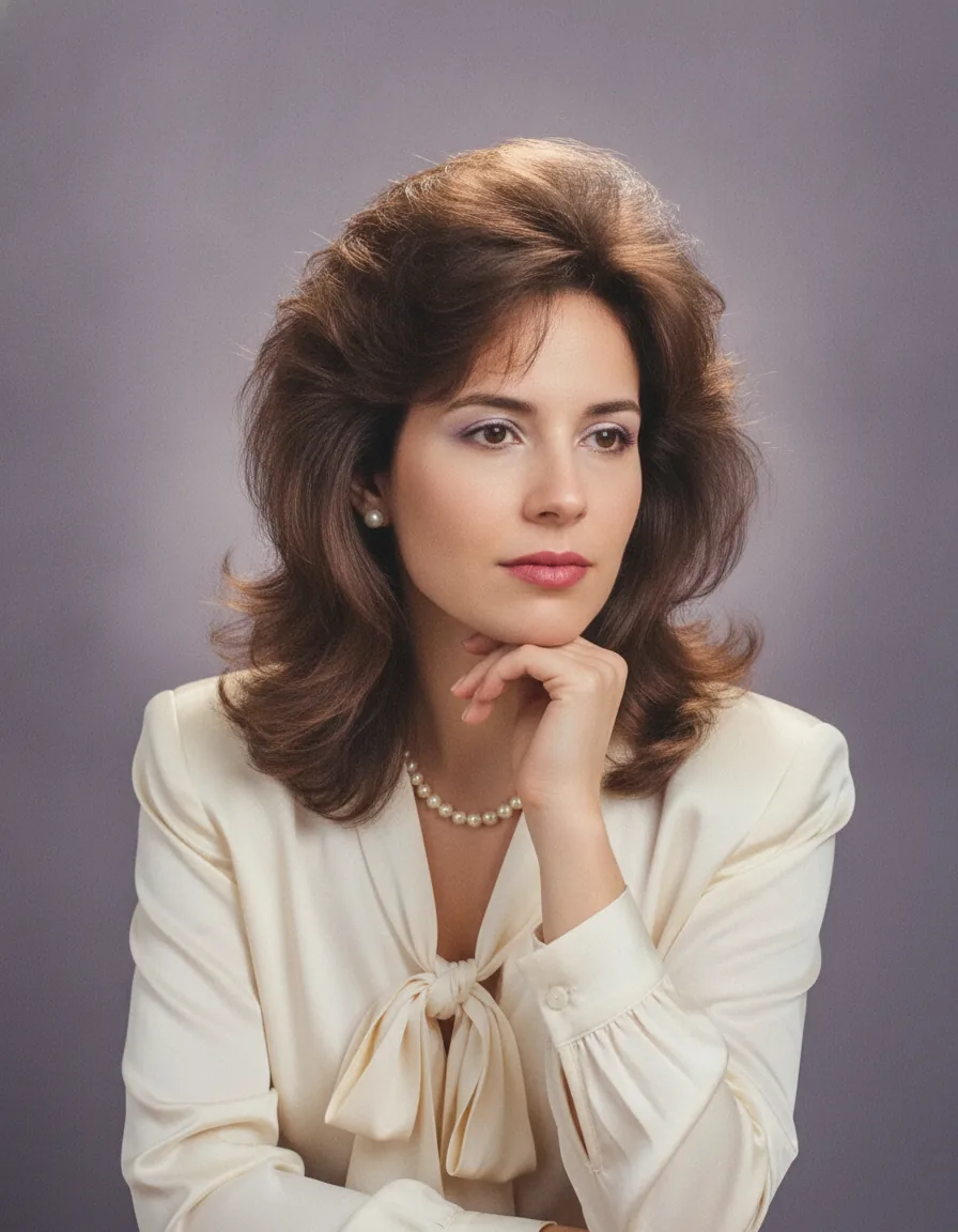 Soft-Box Glamour Studio Portrait: a 1980s-style edit made with this prompt