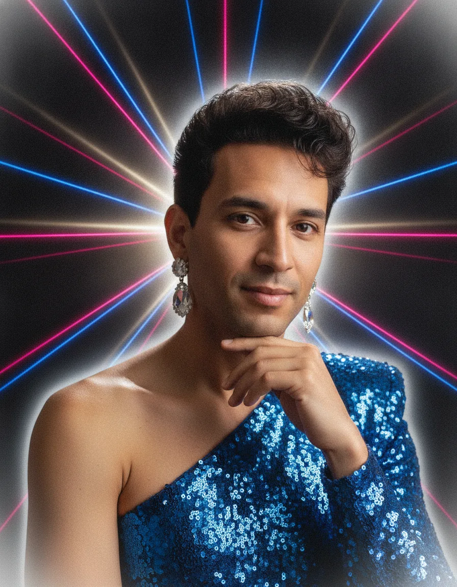 Mall Studio Laser Glamour Shot: a 1980s-style edit made with this prompt