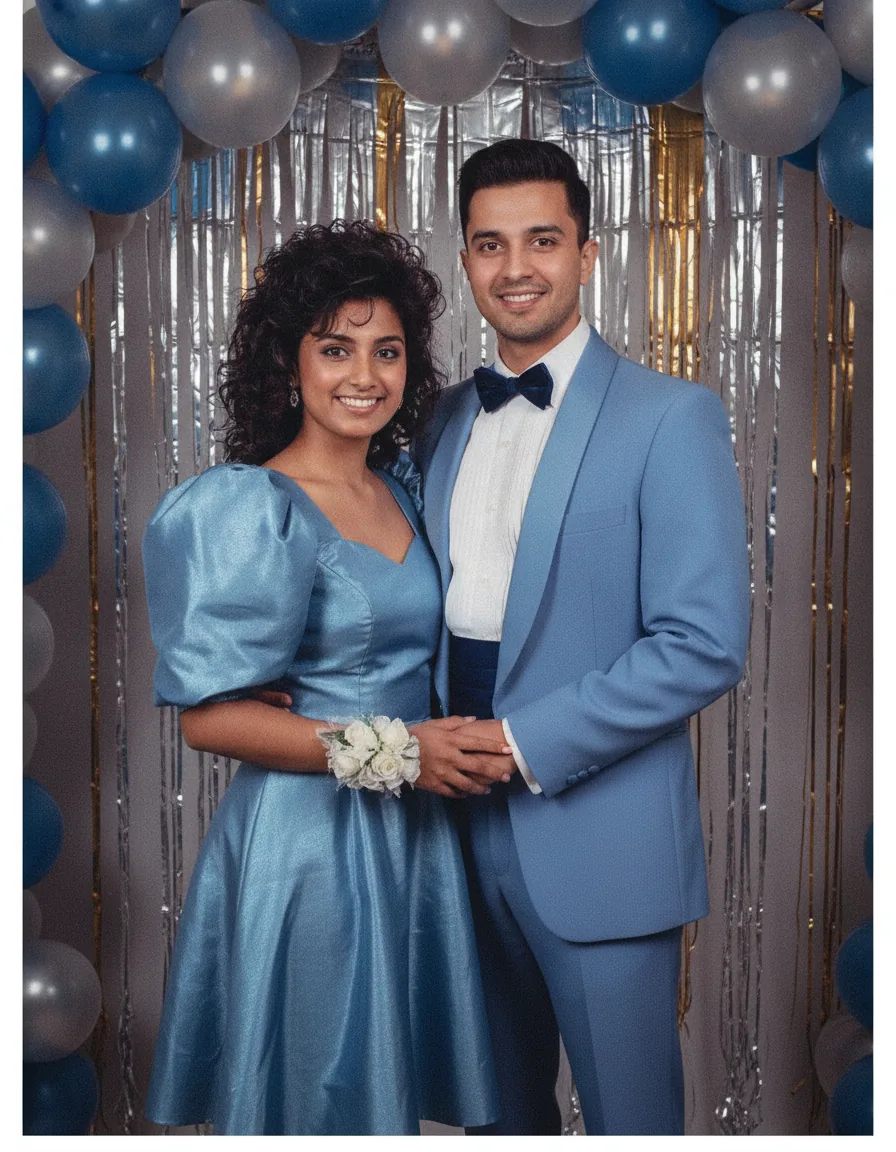 Balloon Arch Prom Night: a 1980s-style edit made with this prompt