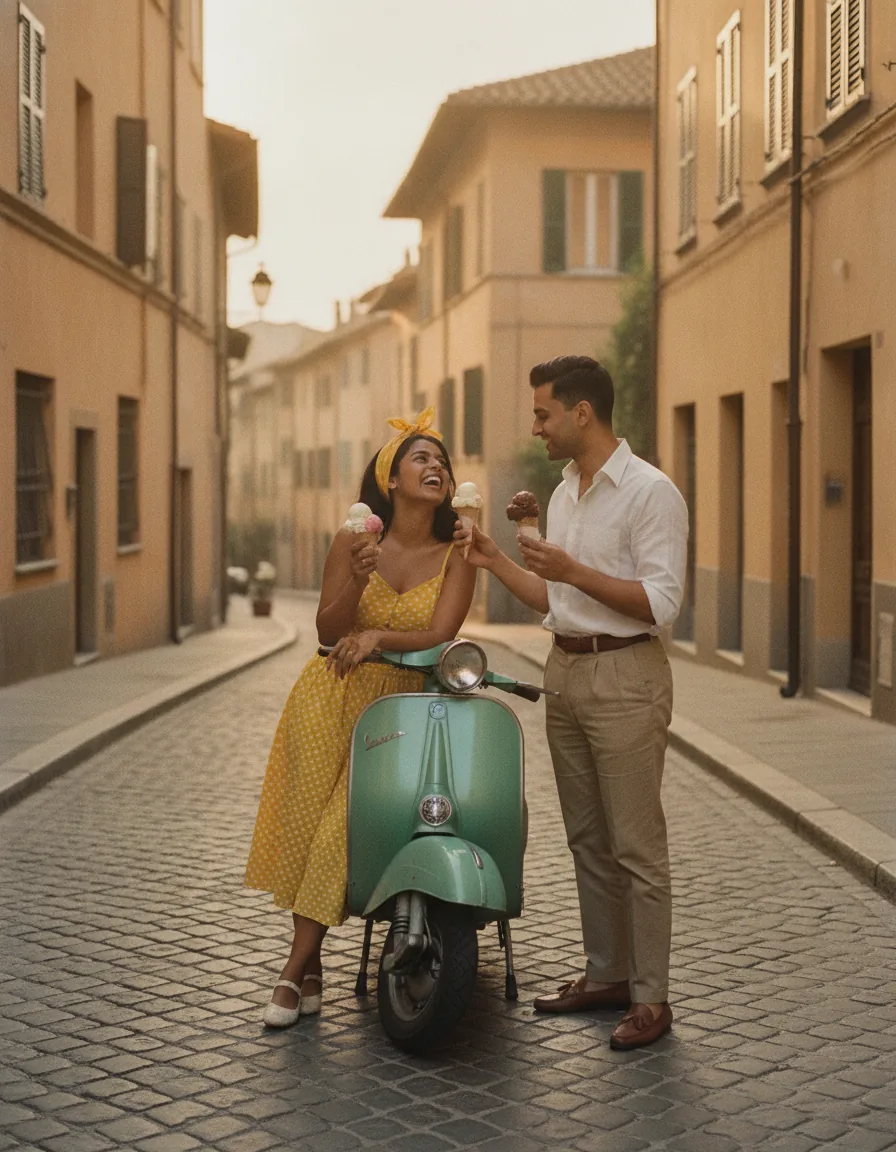 Scooter Street Romance Still: a 1980s-style edit made with this prompt