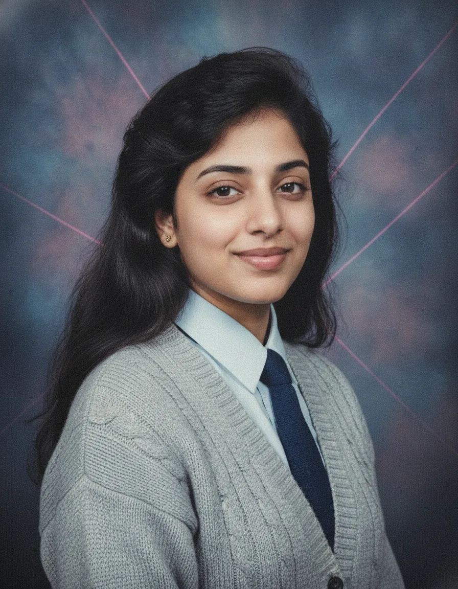 College Yearbook Portrait: a 1980s-style edit made with this prompt