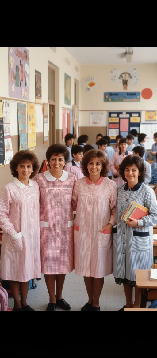 Catalan Teachers in Gingham Smocks: example image made with this AI prompt