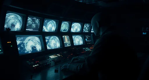 Satellite Control Room Operator: example image made with this AI prompt