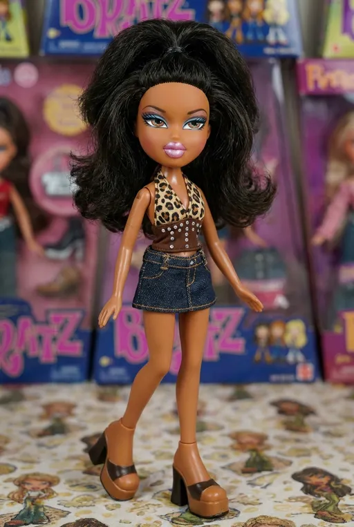 Leopard Halter Fashion Doll: example image made with this AI prompt