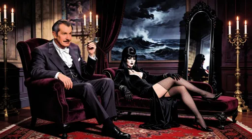 Gothic Parlor with Horror Hosts: example image made with this AI prompt